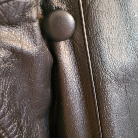 Charles Klein Leather Coat S MED - Picture 6 of 8